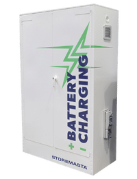 STOREMASTA Battery charging cabinet white side on view