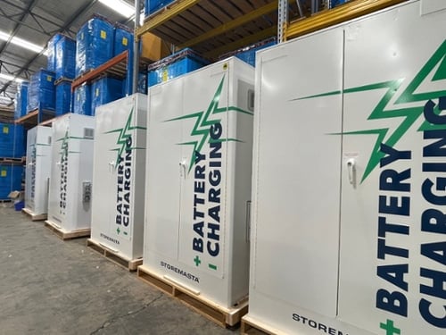 Storemasta battery cabinets in the manufacturing facility