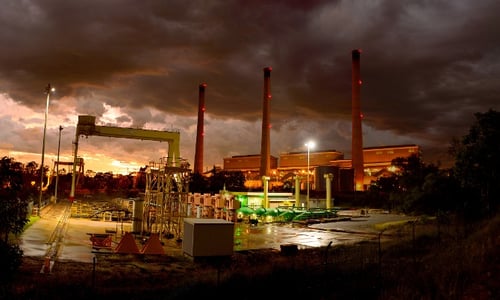 mining operations at night