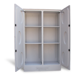 poly cabinet for the storage of corrosive chemicals