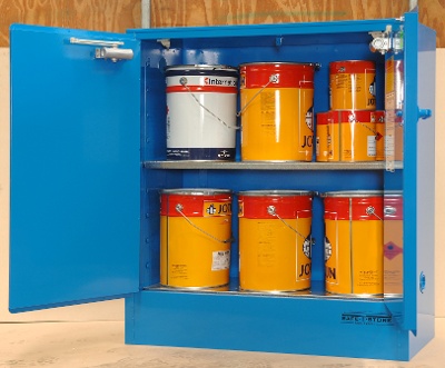 160L corrosive substance storage cabinet with chemical drums