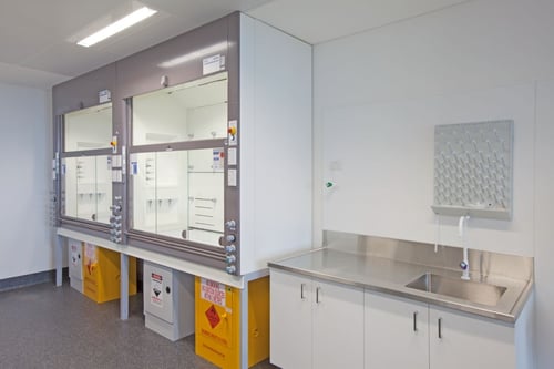 clean laboratory with safety cabinets