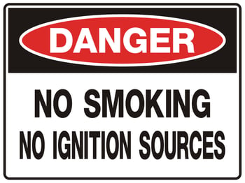 Danger No Smoking No Ignition Sources sign