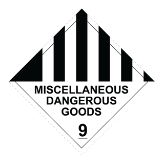 class 9 miscellaneous dangerous goods sign