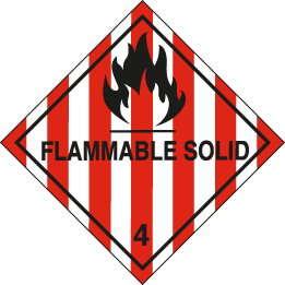 Class 4 - flammable solid sign
