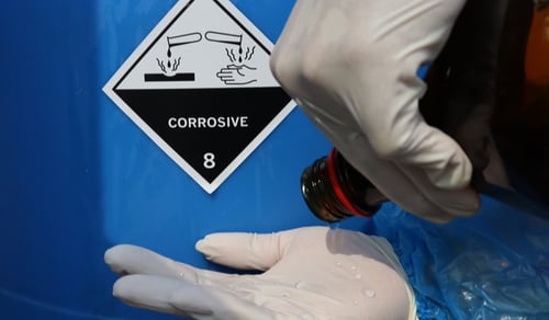 Pouring corrosive substance-1