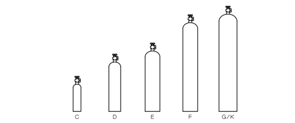 high pressure industrial gas cylinder sizes image diagram