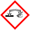GHS05: CORROSIVE (test tube pouring) Pictogram