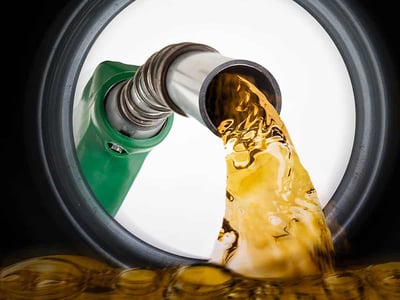 petrol being poured from a spout